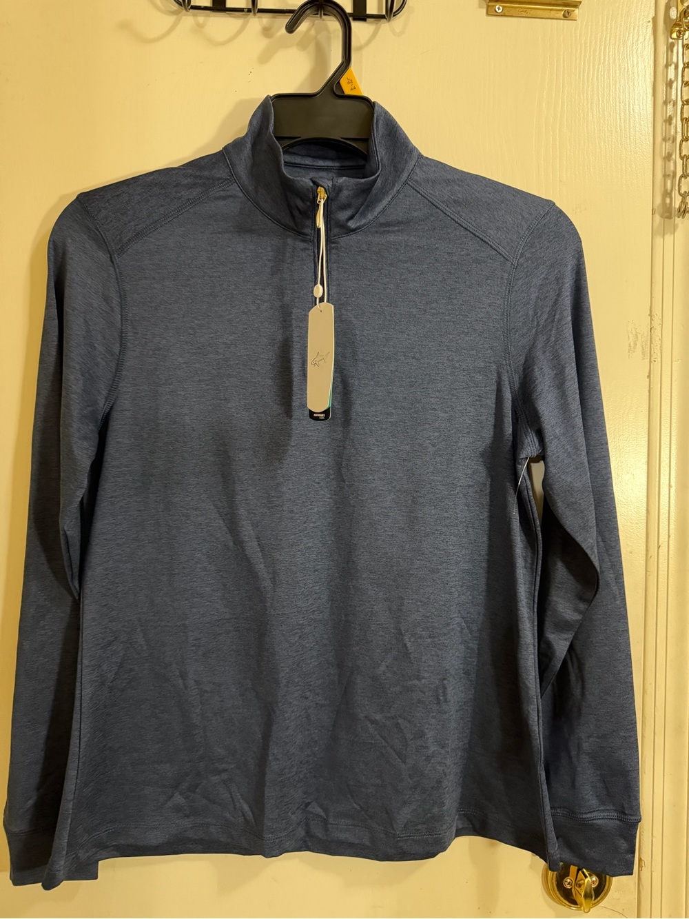 Greg Norman Performance Heather Navy Quarter-Zip Long Sleeve Top Women’s (193)